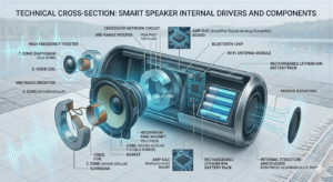 Bluetooth-speaker-internal-sound-system-and-drivers. 