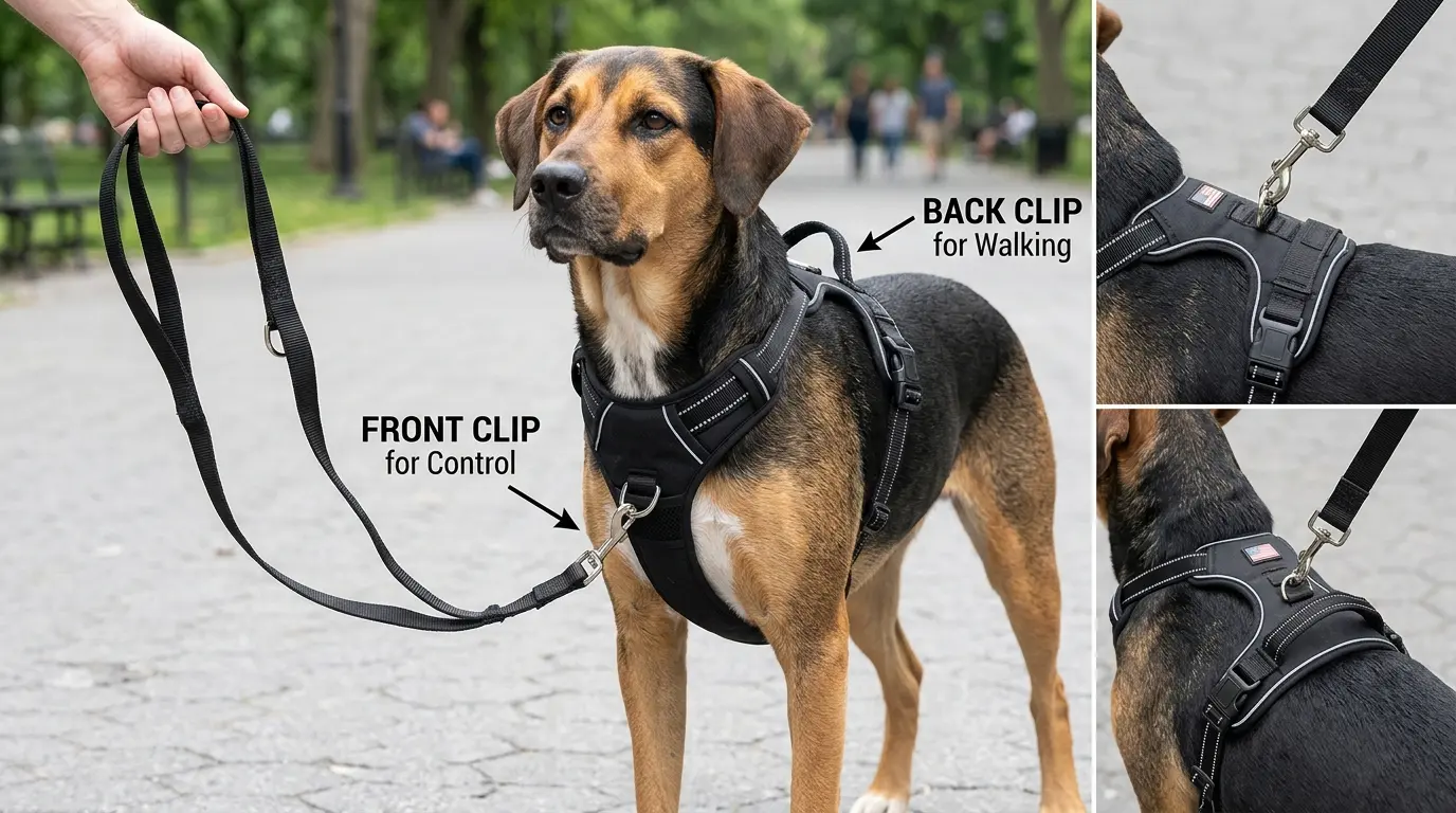 Dual Clip Dog Harness