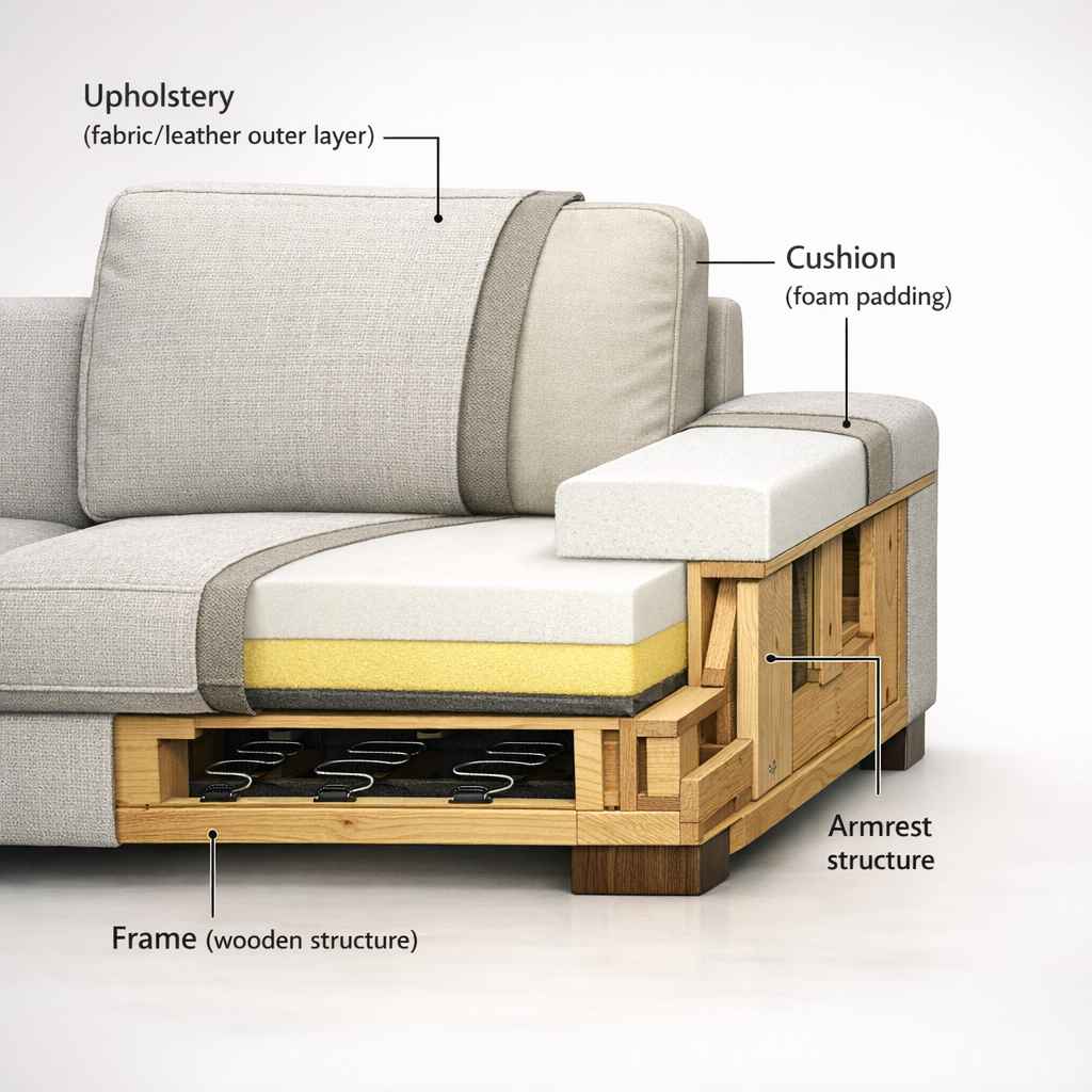 Sofa Structure Diagram