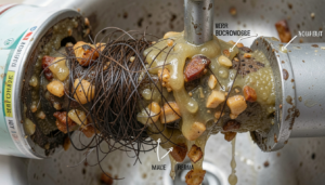 Kitchen sink drain clog buildup before using the best way to clean kitchen sink drain naturally