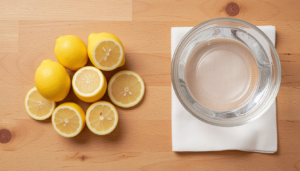 Ingredients needed for how to clean microwave with lemon