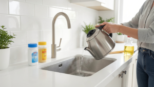 Easy natural maintenance using the best way to clean kitchen sink drain at home