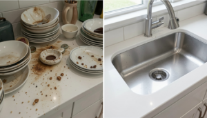 How to keep kitchen clean daily – before and after transformation of kitchen counters in 15 minutes