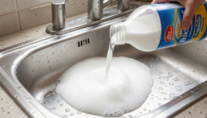 step by step how to clean kitchen sink with vinegar drain cleaning with baking soda