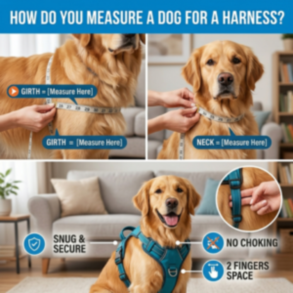 Measure a dog for a harness