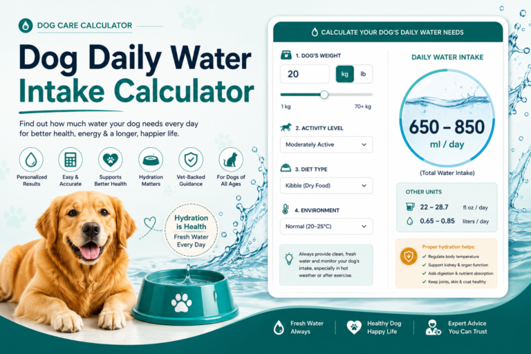 Dog Daily Water Intake Calculator