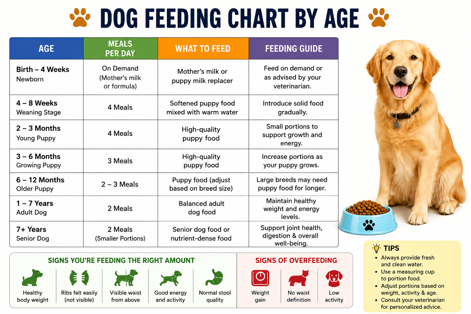 Dog Feeding Chart by Age