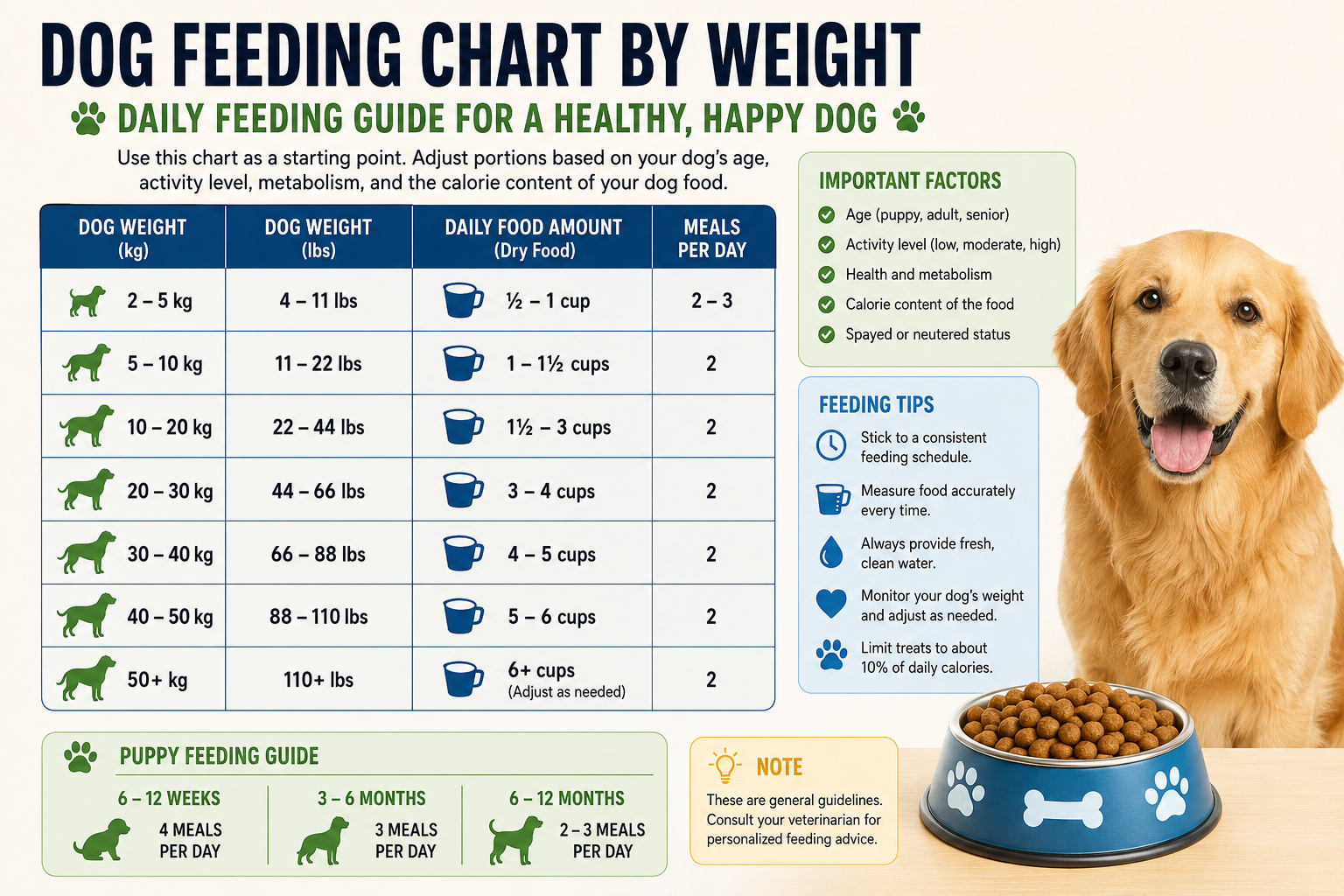 Dog Feeding Chart by Weight